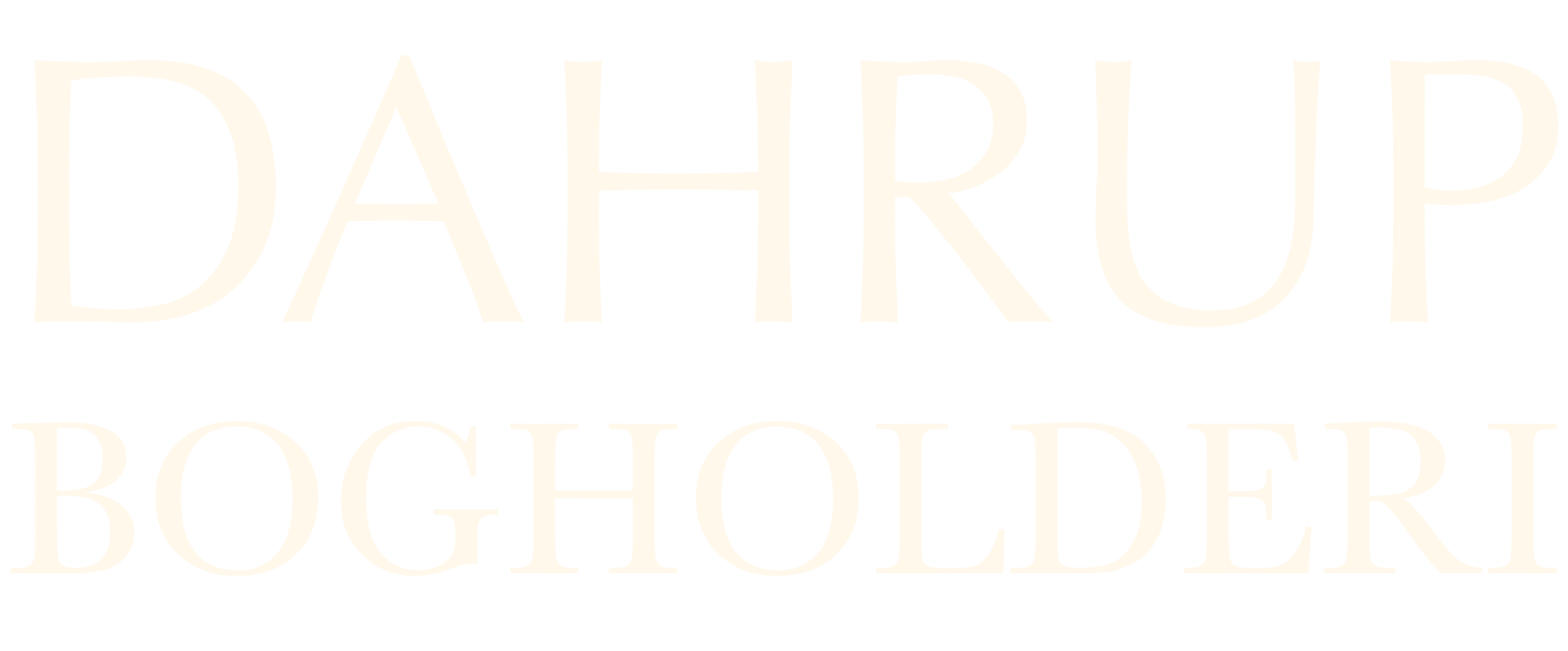 Dahrup Bogholderi logo i lys serif-skrift